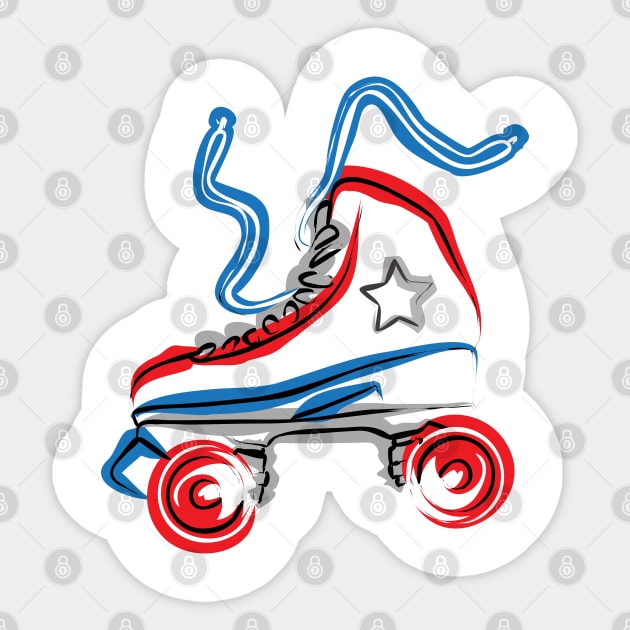 Four Wheels Roller Skate Sticker by perrolin